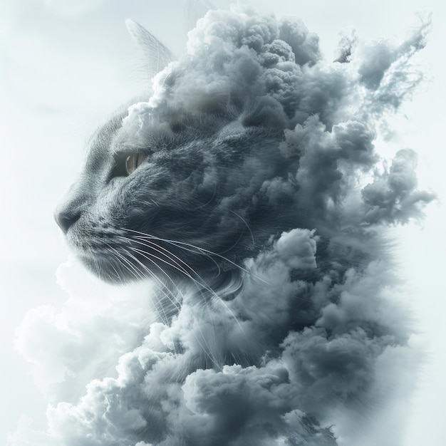 Cat Gazing in the Clouds