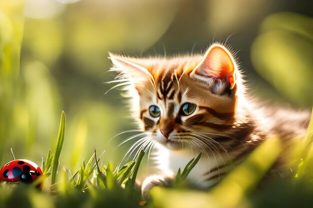 A cat in the grass