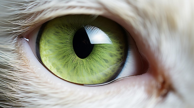 녹색 고양이 눈 근접