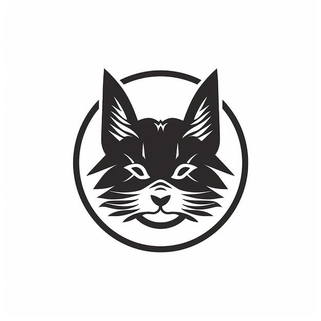 Cat head simple logo graphic design style Ai generated art