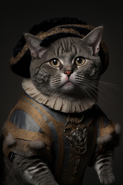 Foto gatto in costume storico