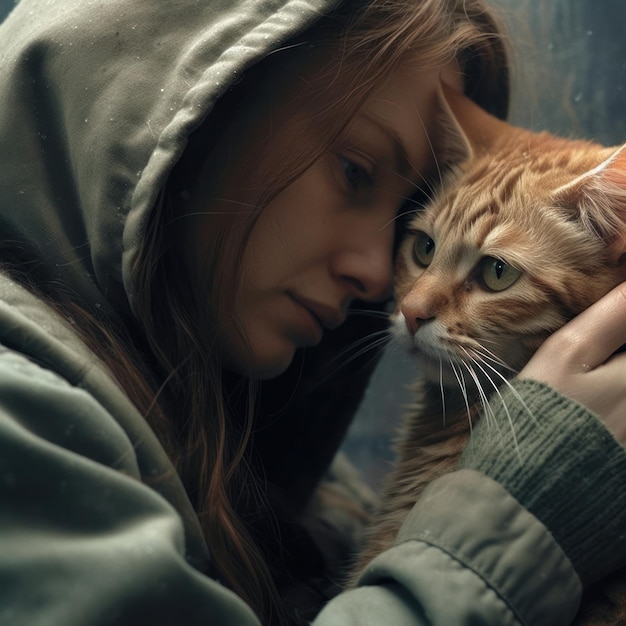 Cat and human love story