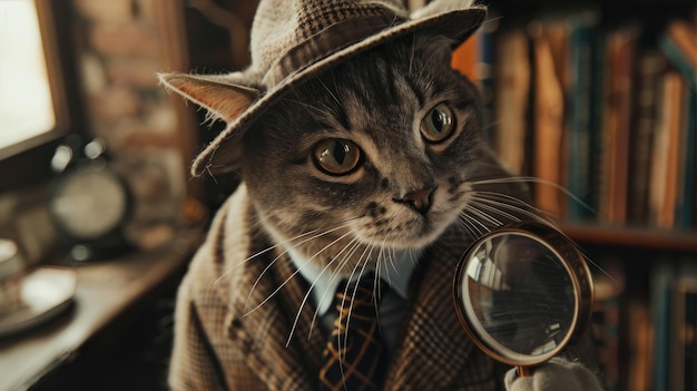 The cat in a human suit works as a detective