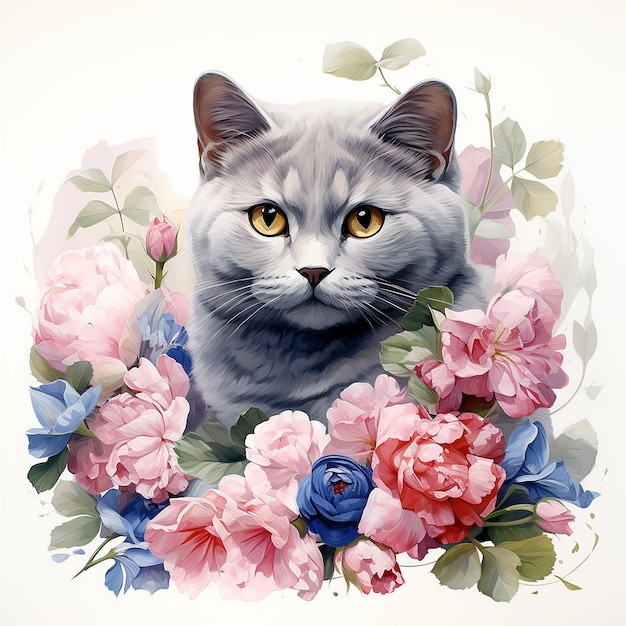 Cat illustration drawing wallpaper