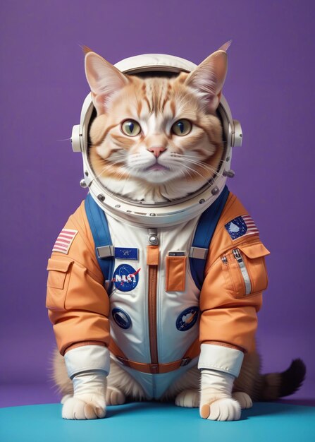 写真 宇宙飛行士のスーツを着た猫