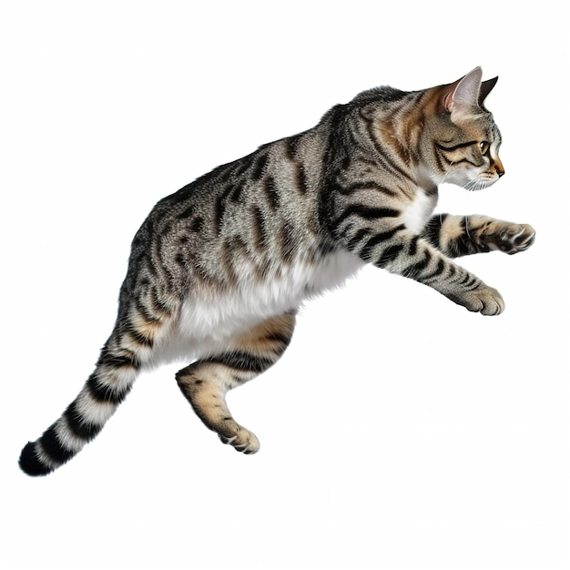 A cat is jumping in the air and the word " cat " is on the bottom.