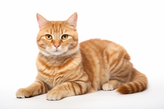 a cat is laying down on a white surface