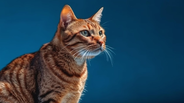 A cat is looking up at the camera.