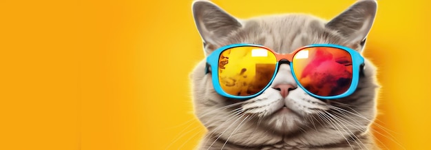 The cat is wearing sunglasses