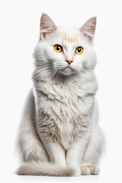 Cat isolate on white background Generative AI