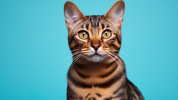 Cat isolated on blue background