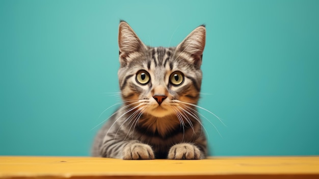 Cat isolated on blue background