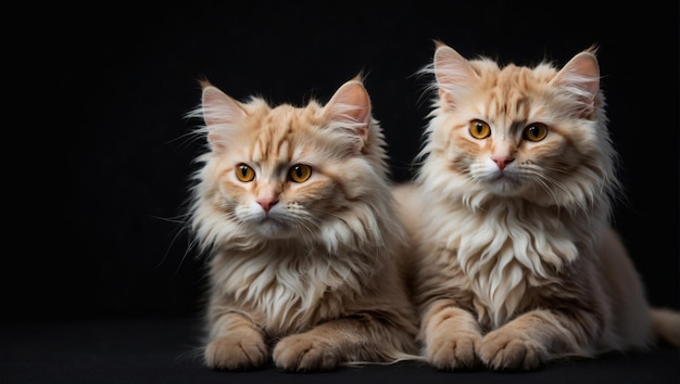 Photo cat isolated on a white background backdrop with copy space