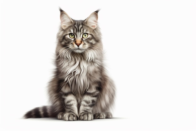 Cat on isolated White background