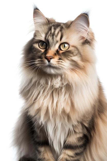 Cat isolated on white generative ai