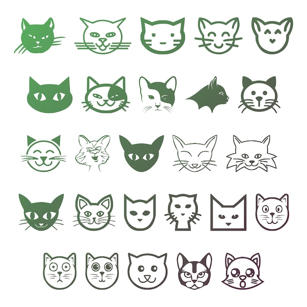 кошачьи предметы градиентный эффект фото jpg векторный набор