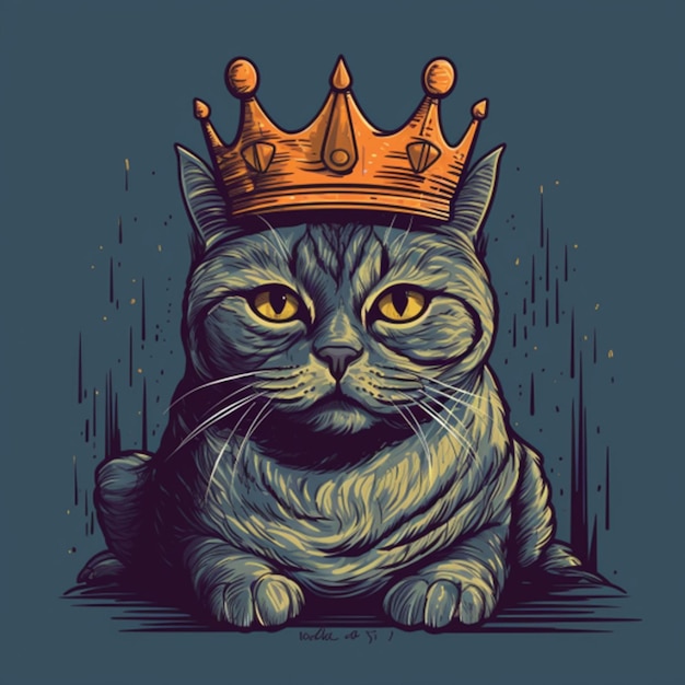 Cat king illustration 1