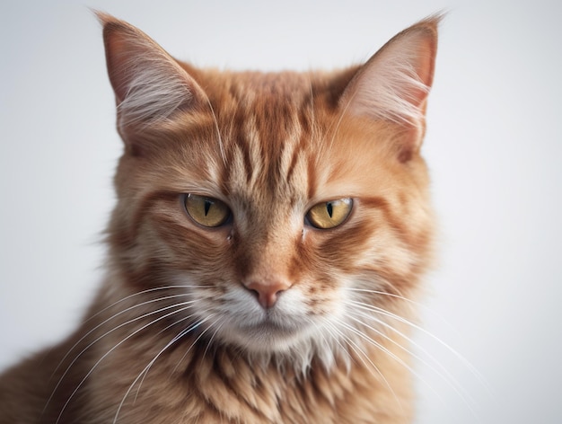 Cat Kitty Face Portrait geïsoleerd op achtergrond Realistische digitale gegenereerde foto-illustratie