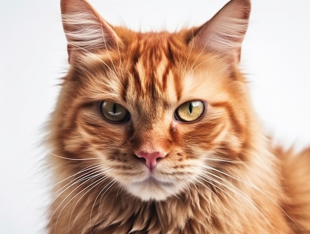 背景に分離された猫キティの顔の肖像画 現実的なデジタル生成写真イラスト