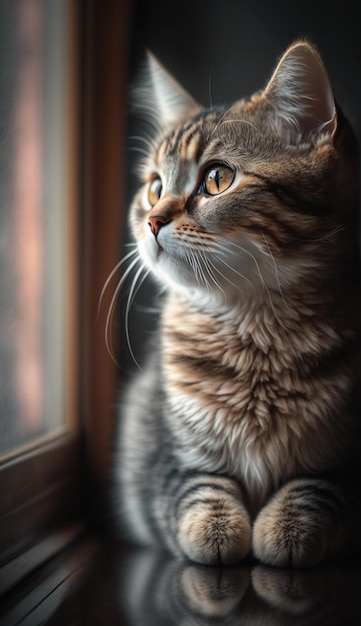 A cat looking out a window