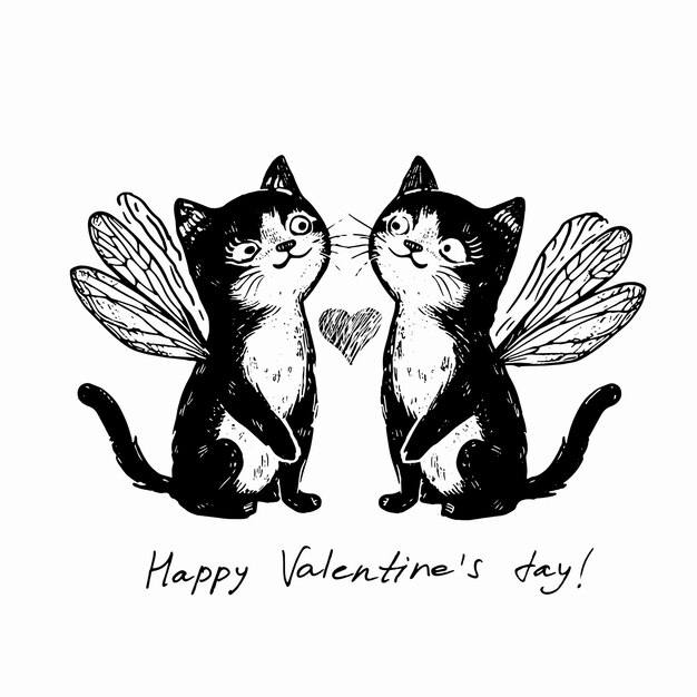 Photo cat love i love you darling sweet charm kiss your heart happy valentines day