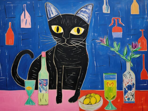 Cat lover decor painting