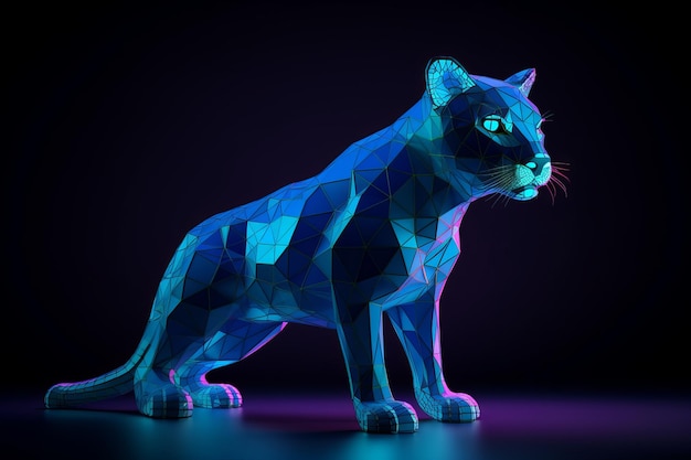 A cat in a low poly style