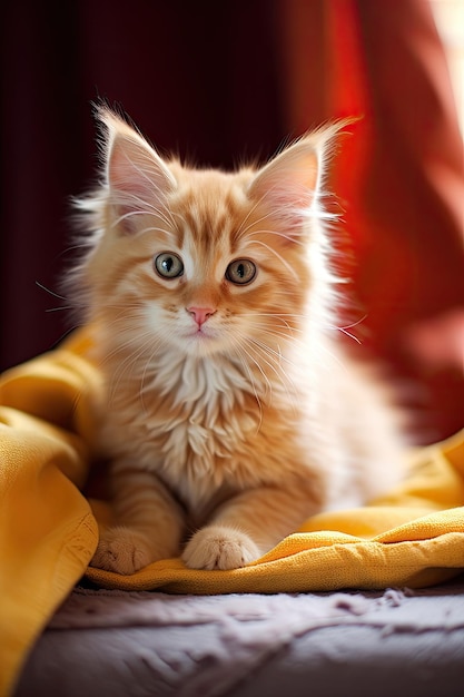 a cat lying on a blanket