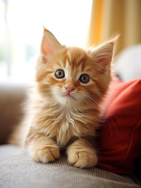 A cat lying on a couch