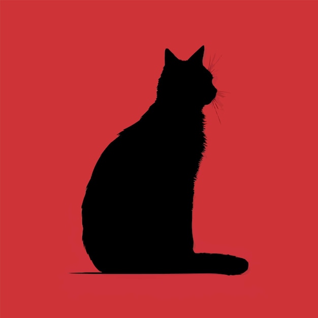 Cat Minimalist en Simple Silhouette Vector illustratie