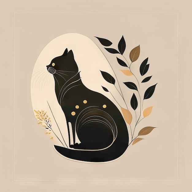 Cat minimalist illustration