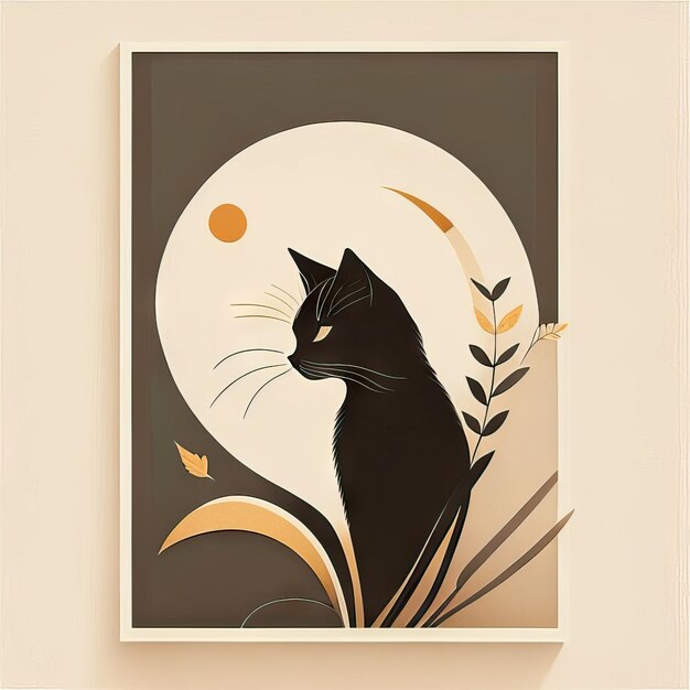 Cat minimalist illustration