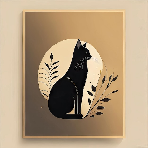 Cat minimalist illustration