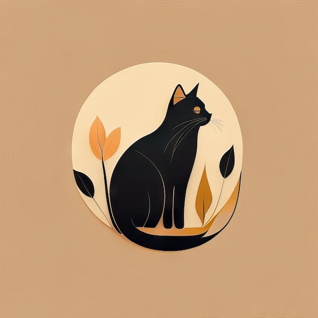 Cat minimalist illustration