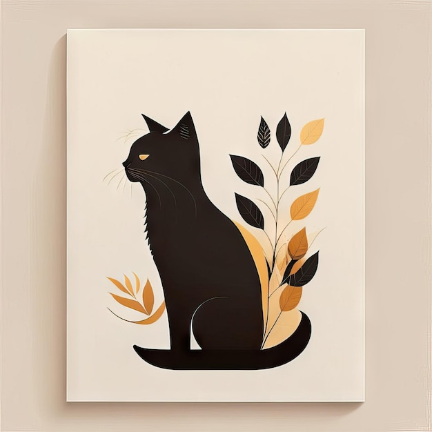 Cat minimalist illustration