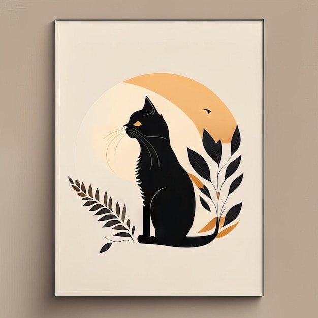 Cat minimalist illustration