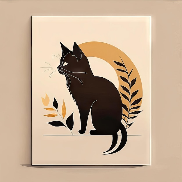 Cat minimalist illustration