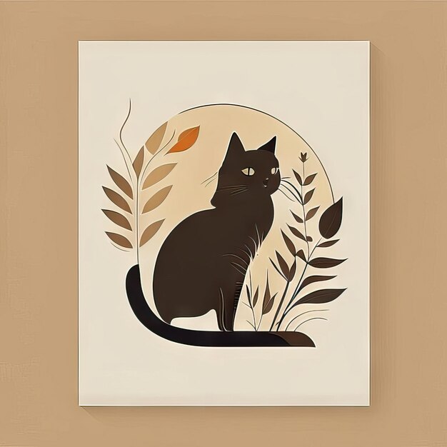 Cat minimalist illustration