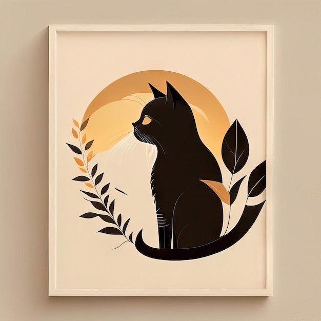 Cat minimalist illustration