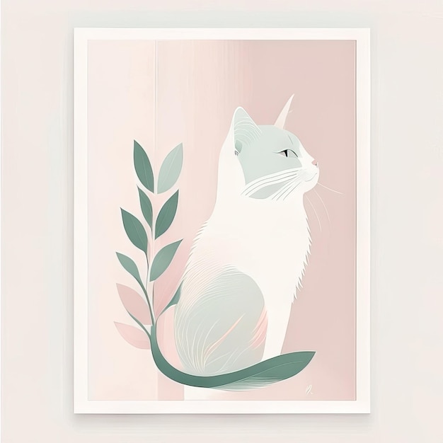 Cat minimalist illustration