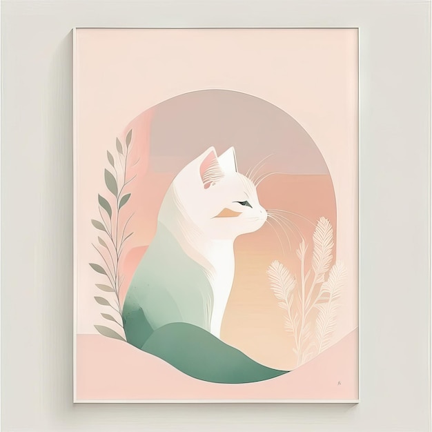 Foto illustrazione minimalista del gatto