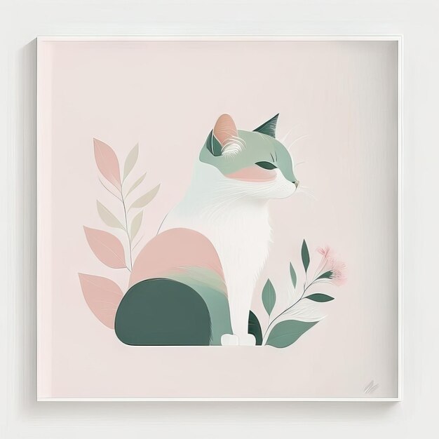 Photo cat minimalist illustration