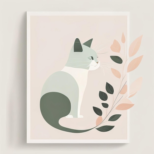 Cat minimalist illustration