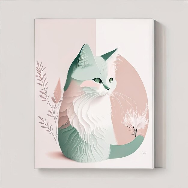 Cat minimalist illustration