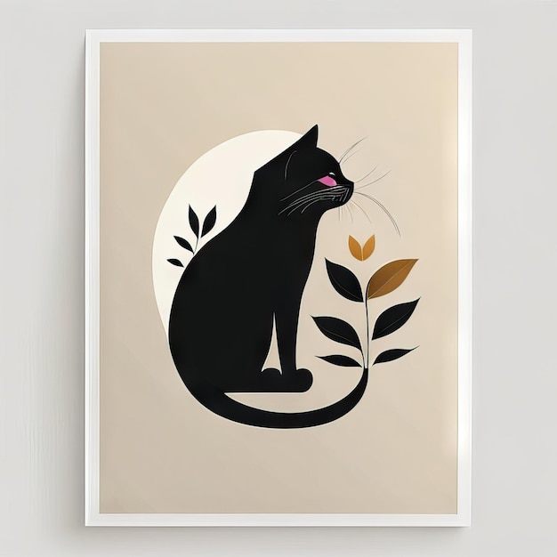 Foto illustrazione minimalista del gatto