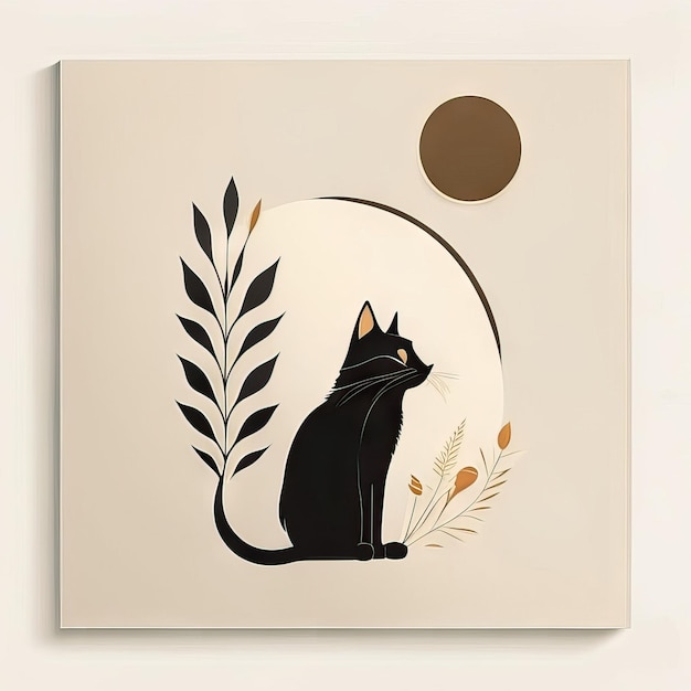 Foto illustrazione minimalista del gatto