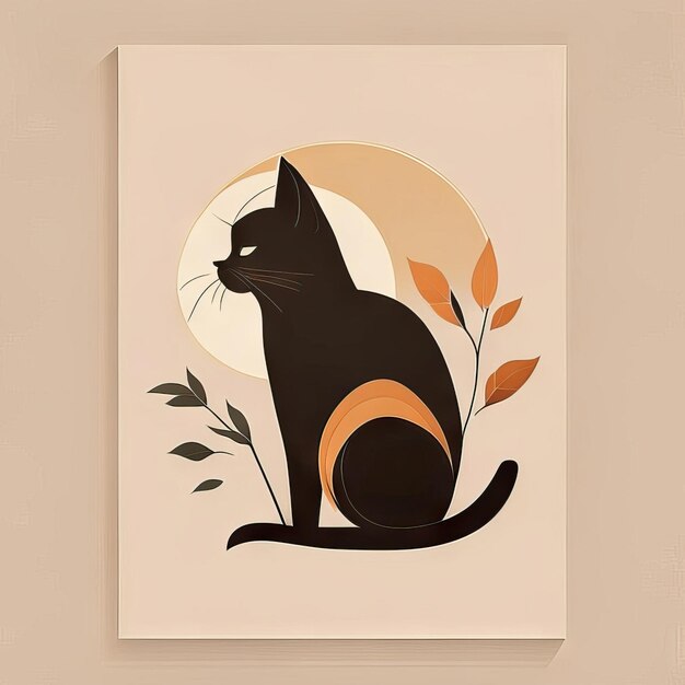 Cat minimalist illustration