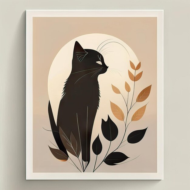 Cat minimalist illustration