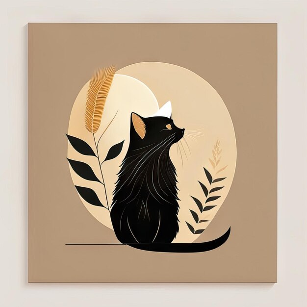 Cat minimalist illustration