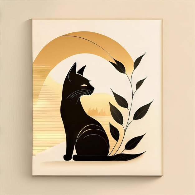 Cat minimalist illustration